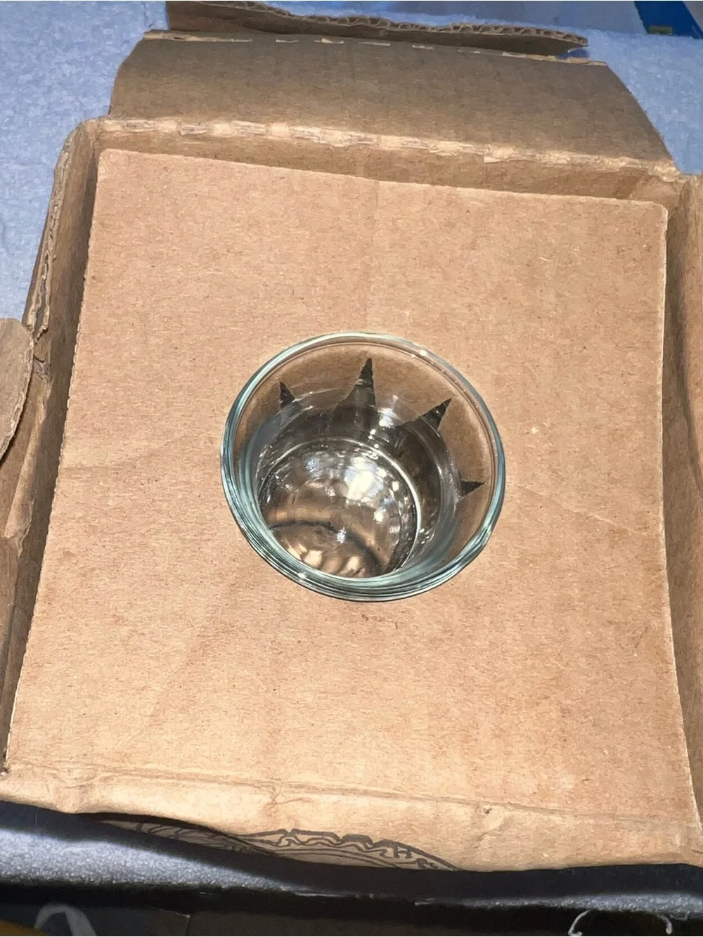HOMCO 5½” CLEAR glass 3-piece FAIRY LAMP candle+BOX-HOME INT Unused Diamond